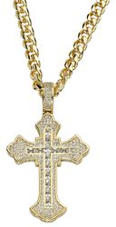 King Ice - Fleur De Lis Cross Necklace, Tupac Shakur, Collana