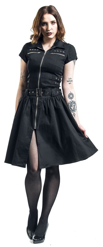 Black Emo Punk Long Dress
