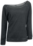 Chain Detail Sweatshirt, Black Premium by EMP, Felpa