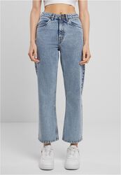 Ladies Cropped Straight Leg Denim Trousers, Urban Classics, Jeans