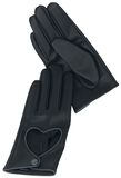 Black Premium Gloves with Heart Cut-Outs, Black Premium by EMP, Guanti