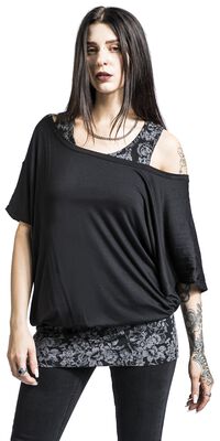 Double-Layer T-Shirt with All-Over Printed Top