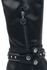 Black Low Boots with Platform Sole and Round Studs