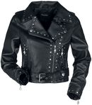 Black faux leather jacket with studs, Rock Rebel by EMP, Giacca in similpelle