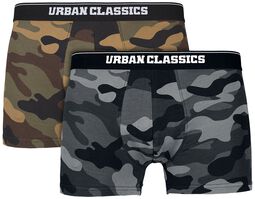 2-Pack Camo Boxer Shorts, Urban Classics, Set di boxer