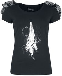T-shirt with gathered detail and mystical print, Gothicana by EMP, T-Shirt