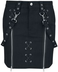 Skirt with eyelets and straps, Gothicana by EMP, Minigonna
