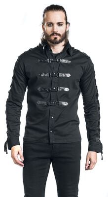 Steampunk Uomo Moda Nero Slim Fit Casual Camicie Gothic Retro Steampunk Uomo Moda Nero Slim Fit Casual Camicie Gothic Retro