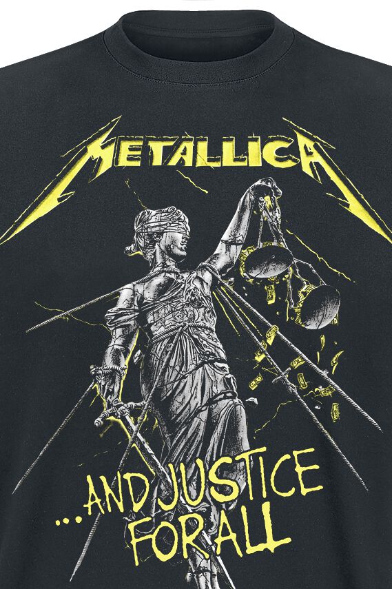 Maglietta Ufficiale Metallica 'And Justice For All' - Nera, Taglie S M L XL XXL