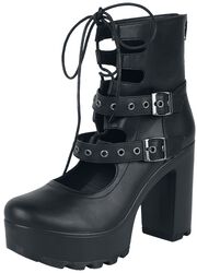 Open ankle boots with buckles and laces, Rock Rebel by EMP, Stivali