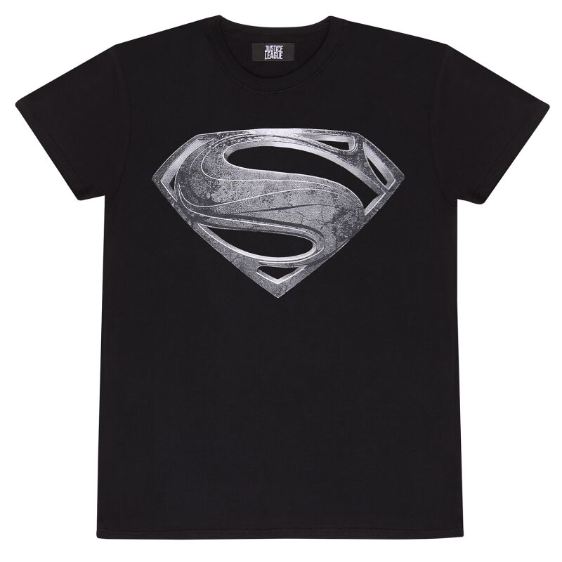Justice League Black Logo Superman T-Shirt EMP