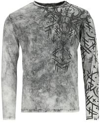 Long sleeve with runes print, Black Premium by EMP, Maglia Maniche Lunghe