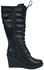 Black Lace-Up Boots with Heel and Buckles