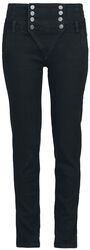Double Button Placket Jeans, Black Premium by EMP, Pantaloni