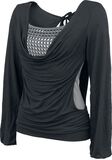 Studded Open Double Layer Longsleeve, Black Premium by EMP, Maglia Maniche Lunghe