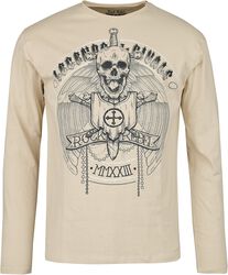 Long sleeve with skull front print, Rock Rebel by EMP, Maglia Maniche Lunghe