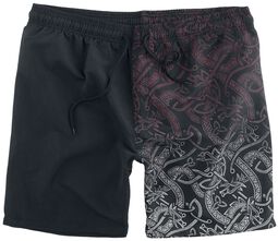 Swim Shorts With Celtic Print, Black Premium by EMP, Bermuda