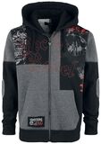 Hooded zip with prints and embroidery, Rock Rebel by EMP, Felpa jogging