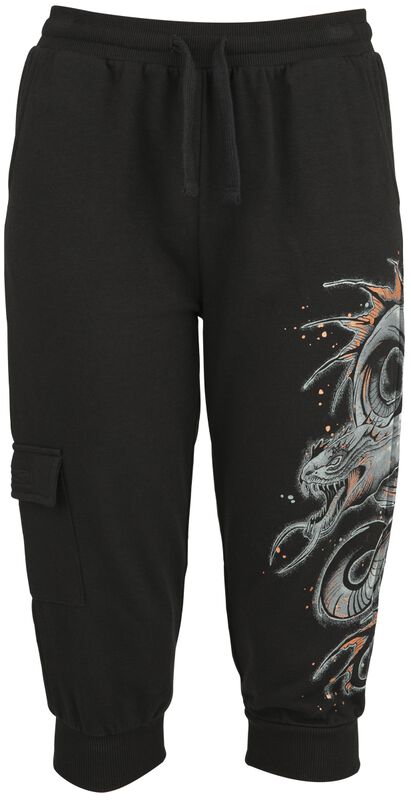 Leisurewear shorts with large dragon print