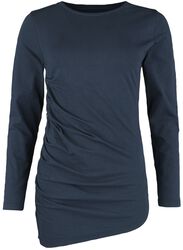 Gathered long-sleeved shirt, Black Premium by EMP, Maglia Maniche Lunghe