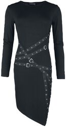 Dress with straps, eyelets and buckles, Gothicana by EMP, Miniabito