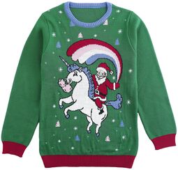 Unicorn and Santa, Ugly Christmas Sweater, Felpa