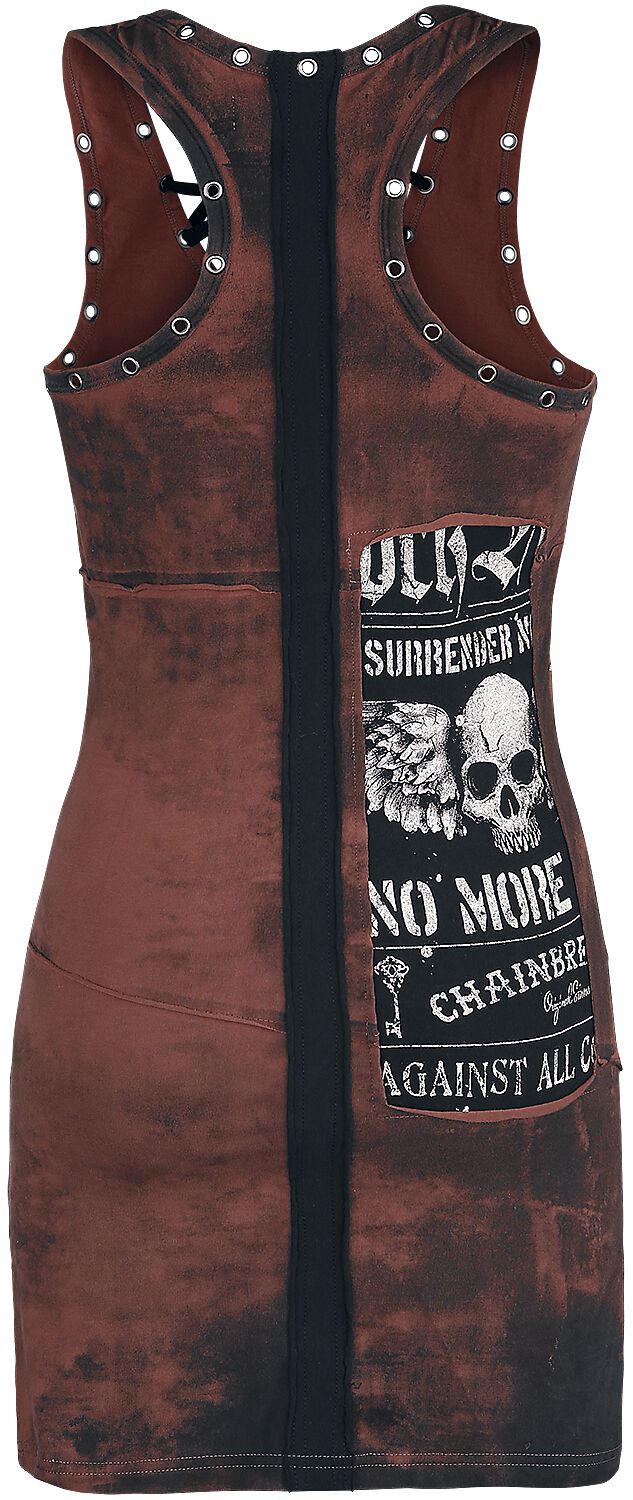 Rock Rebel By EMP "Stay A Little Longer" – Miniabito Donna In Cotone Con Stampa Rock, Colore Marrone - 2