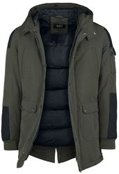 Casual winter jacket with faux-fur collar, Black Premium by EMP, Giacca invernale