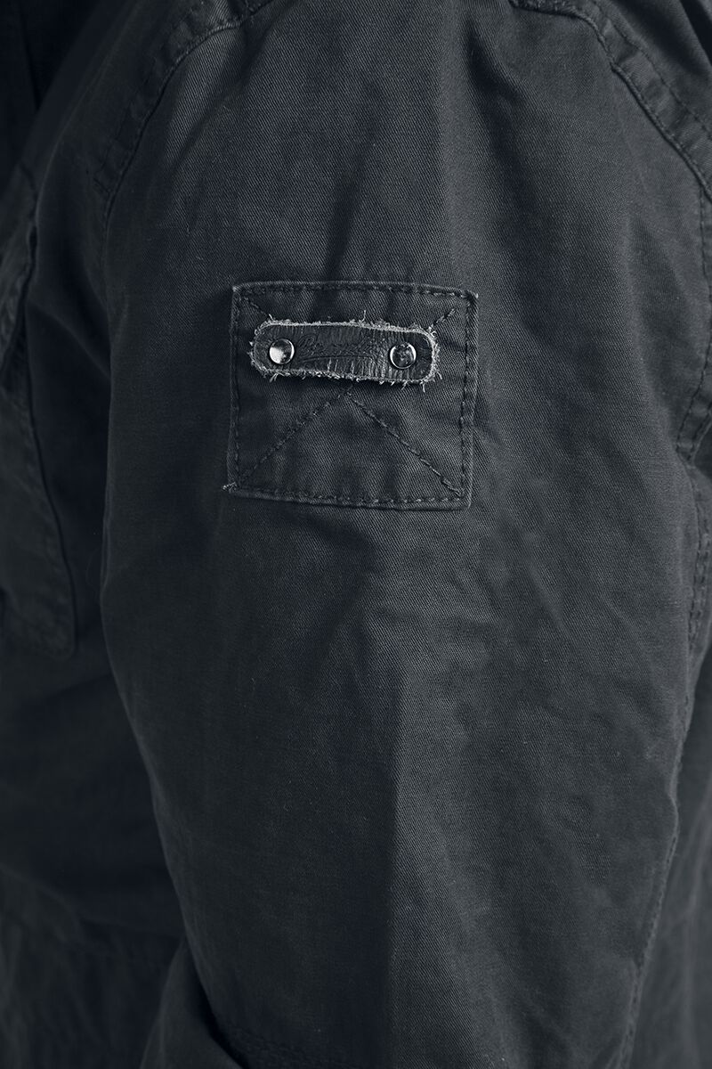 Brandit Giacca Britannia Estate Vintage Uomo – Giacca Da Campo Militare Con Fodera In Peluche, Nero, Taglia L