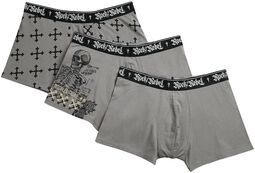 Set of three pairs of boxers with prints, Rock Rebel by EMP, Set di boxer