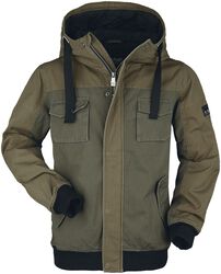 Olive Winter Jacket with Pockets, Black Premium by EMP, Giacca invernale