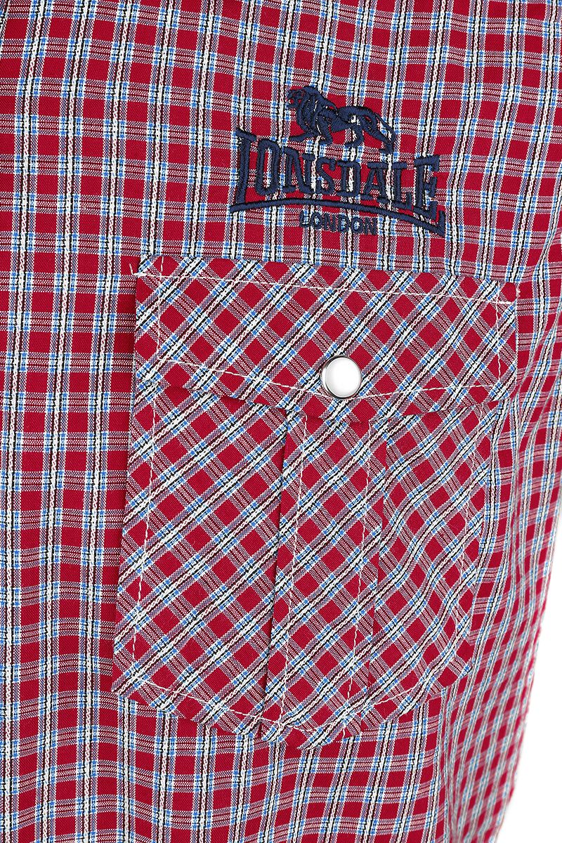 Lonsdale Berny Camicia Uomo Slim Fit A Maniche Corte, Lavabile In Lavatrice