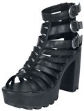 Black High Heels with Straps and Studs, Gothicana by EMP, Tacco alto