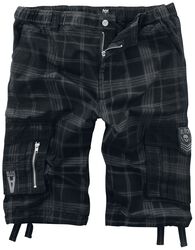 Black shorts with check pattern, Black Premium by EMP, Shorts