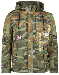 Camouflage army jacket, Rock Rebel by EMP, Giacca di mezza stagione