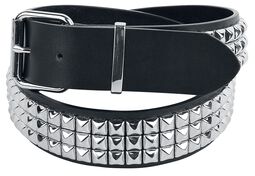 Black Three-Row Studded Belt, Black Premium by EMP, Cintura