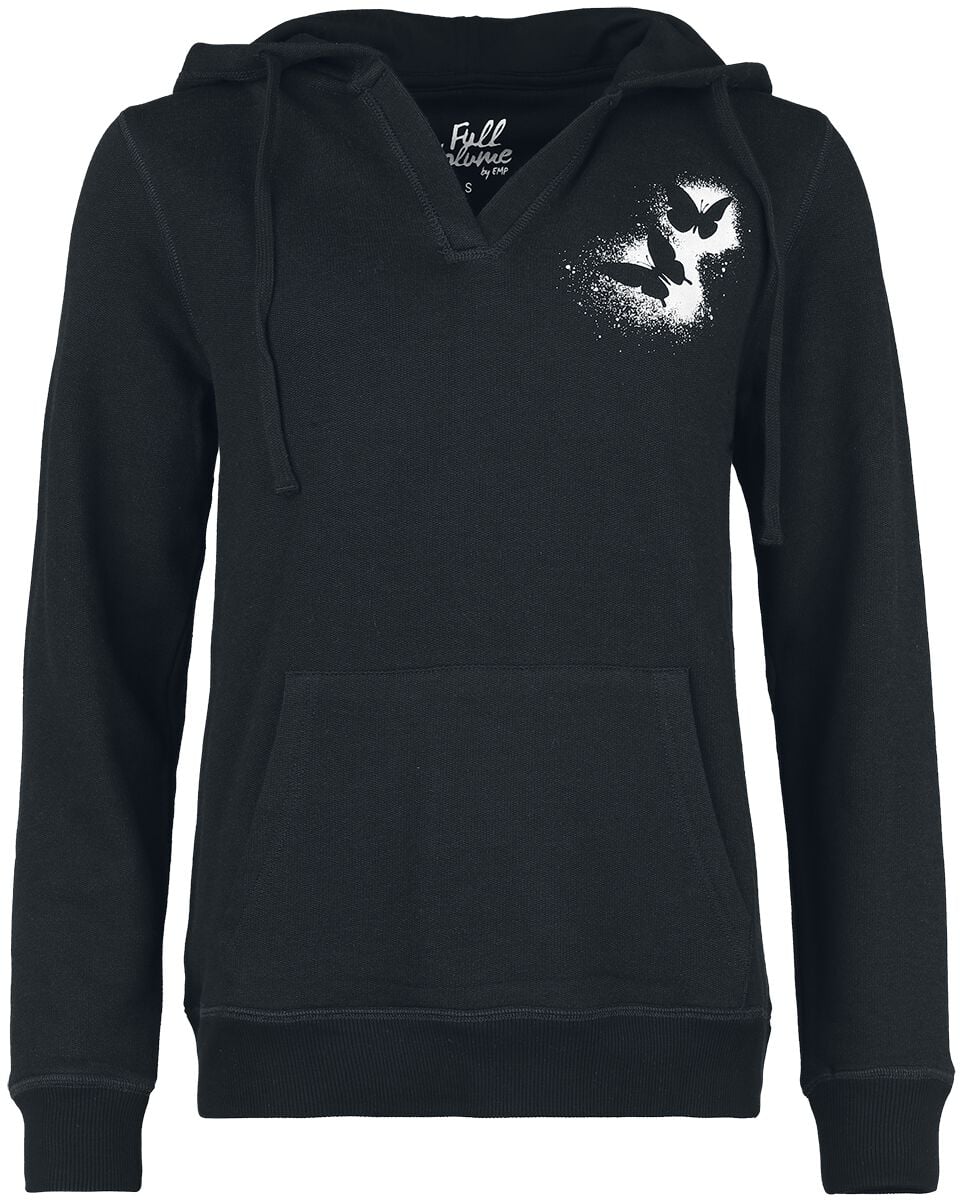 Full Volume By EMP Tuta Felpa Donna Nero/Rosso - Con Gatto Ricamato, Taglia L-XL, 100% Poliestere
