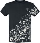 T-shirt with white spots and embroidery, Black Premium by EMP, T-Shirt