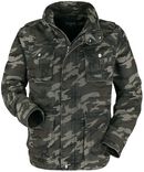 Army-Style Camoulage Jacket with Large Pockets, Black Premium by EMP, Giacca di mezza stagione