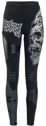 Rock-Style Leggings with Prints, Cut-Outs and Faux-Leather Inserts, Rock Rebel by EMP, Leggings