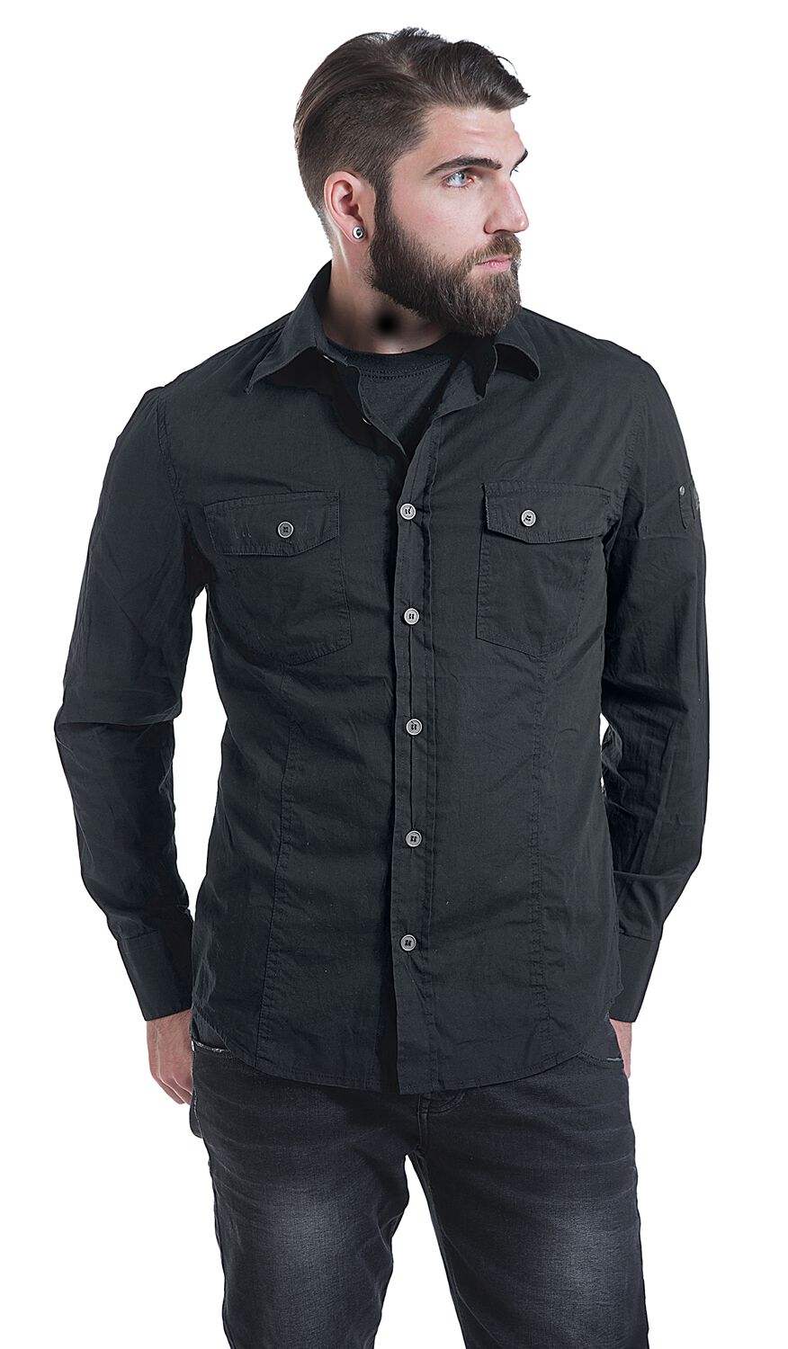 Slim Fit Shirt Brandit Camicia Maniche Lunghe EMP