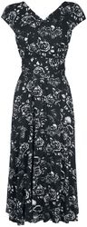 Multi-Way Dress with Skull & Roses Print, Black Premium by EMP, Abito media lunghezza