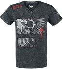 Eagle Cut Out V-Neck, Black Premium by EMP, T-Shirt