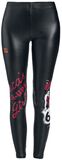 Rock Rebel X Route 66 - Black Leather-Look Leggings with Pin-Up Print, Rock Rebel by EMP, Leggings