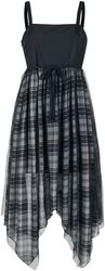 Dress with plaid tapered skirt, Rock Rebel by EMP, Abito lungo