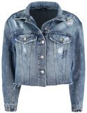 Blue Denim Jacket with Distressed Effects, RED by EMP, Giubbetto di jeans