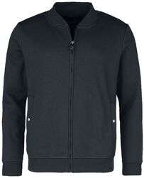 College sweatshirt jacket, Black Premium by EMP, Felpa