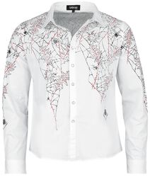 T-shirt with spiderweb print, Gothicana by EMP, Camicia Maniche Lunghe