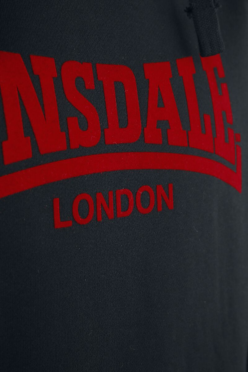 Lonsdale BUCKHAVEN - Felpa con cappuccio - black yellow/nero