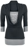 Studded Wide Collar, Black Premium by EMP, Maglia Maniche Lunghe